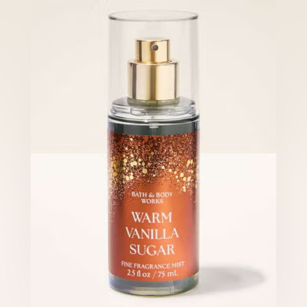 Bath & Body Works Warm Vanilla Sugar Mist - Brown and Gold